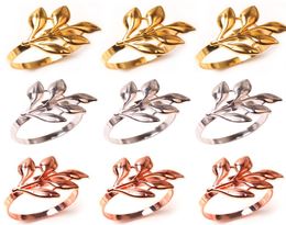 Christmas Napkin Rings Gold Silver Leaf Napkins Holder Table decoration for Wedding Outdoor Party Baby Shower2035432