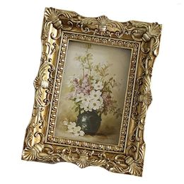 Frames Vintage Style Po Frame Picture Holder Embossed Tabletop Hanging Ornate For Living Room Bedroom Decoration Holiday Gift