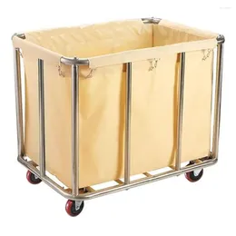 Laundry Bags Large Stainless Steel Cart With 4 Wheels And Waterproof Lining Heavy Duty Commercial Basket Ideal Els