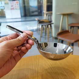 Spoons 1pc Stainless Steel Deepen Tablespoons Soup Ladle Short Handle Large Ramen Bouillon Spoon Kitchen Tableware Cooking Utensils