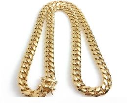 18K Gold Plated Necklace High Quality Miami Cuban Link Chain Necklace Men Punk Stainless Steel Jewellery Necklaces9360659
