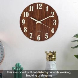 Wall Clocks Fashion Wooden Luminous Clock Silent And No Ticking Artistic Creative For Bedroom Living Room Cafe Decoration