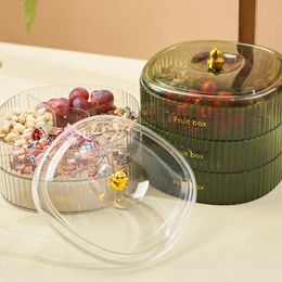 Plates Snack Storage Box Large Capacity Dust-proof Simple Dry Fruit Tray With Multi-Grid Nuts Candys Container For Friends