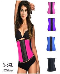 4 Colours women latex rubber waist training cincher underbust corset body shaper shapewear waist slimming belt shaper s3xl7542659