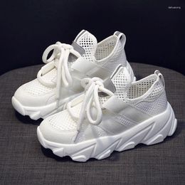 Fitness Shoes Casual Women 2024 Chunky Sneakers Fashion Breathable Walking Ladies Platform Baskets Femme White Woman