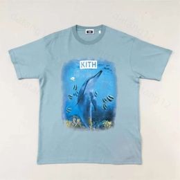 Brand piccolo e alla moda Kith sciolto T-shirt casual oversize con stampa a collo rotondo estivo per uomini e donne, coppia maniche corte 254