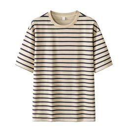 Men's T-Shirts HIP HOP Sports T-shirt Street Clothing Mens Striped T-shirt Casual 2024 Summer Short sleeved T-shirt Tee Size 3XL 4XLL2405