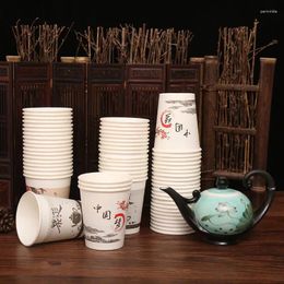 Disposable Cups Straws 50pc/Pack 210ml Paper Wedding Tea Milk Cup Coffee Drinking Accessories