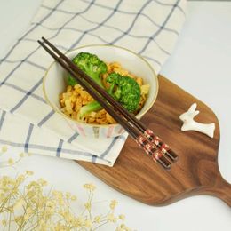 Chopsticks 1 Pairs Natural Wooden Simple Reusable Sushi Handmade Beauty Pattern
