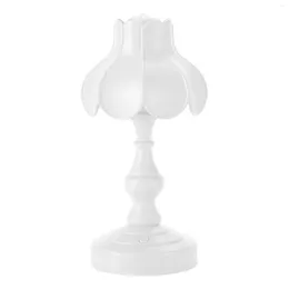 Table Lamps European Lotus Bedside Lamp Decor Mini LED Night Light For Mall Room Bar Home Small Reading - White