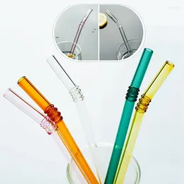 Drinking Straws High Quality Reusable Clear Glass Straw Cocktail Milk Tea Crystal Bent For Birthday Party Wedding Bar Gift