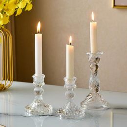 Candle Holders Glass Holder Modern Home Decor Candlestick Romantic Stand Desk Accessories Wedding Centrepieces Christmas