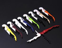 Stainless Steel Cork Screw Corkscrew Candy Colour MultiFunction Wine Bottle Cap Opener Double Hinge Waiters Corkscrew Wine Opener 1641984