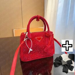 Luxury Tote Bag Fashionable Rhinestone Clutches Versatile Handbags for Women Cross Body Multi-Color Canvas Lined Zippered