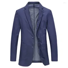 Men's Suits Summer Thin Casual Sunscreen Suit Middle Aged Top Dad's Solid Color Coat Trendy