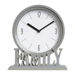 Table Clocks Desk Clock Non Ticking Battery Operated Loft Family Decorative Office Shelf Red Brown