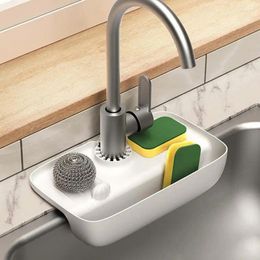 Kitchen Storage Soap Sponge Drain Rack Portable Hanging Basket Faucet Splash-proof Sink Pad Organiser Accessories