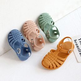 Baby Gladiator Sandals Casual Breathable Hollow Out Roman Shoes PVC Summer Kids Beach Children Girls 240506