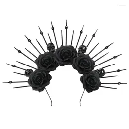 Party Supplies Dark Flower Headbands Floral Spiked Garlands Bride Supply