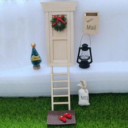 Decorative Figurines Christmas Boots Tree Wreath Pine Santa Claus Carpet Broom Miniature Accessories Gifts Home Decoratin Year Xmas Decor