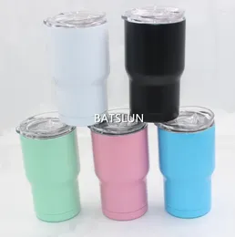 Mugs 50pcs 14oz Kids Tumbler Double Wall Stainless Steel Vacuum Insulated Straight Cups Flask Beer Coffee With Straws