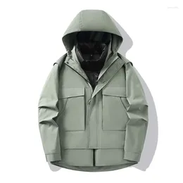 Men's Jackets Detachable Two-piece Work Suit For Couples Winter Windproof Waterproof Warm And Fashionable Casual Coat Jacket Men