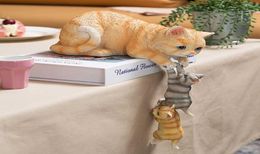 Cute Cat Dog Bear Figurine Decorative Resin Statue European Creative Animal Ornaments Sculpture for Home Decorations Accessories6391559