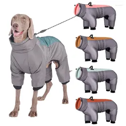 Dog Apparel Waterproof Reflective Down Jacket For Pets Large Dogs Thickened Plush Big Clothes Winter Coats