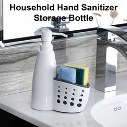 Liquid Soap Dispenser 2 In 1 Multifunction Home Detergent Storage Box Sponge Drain Rack Container With Drainboard Dish Organizer