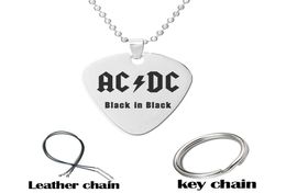 Rock band charm pendant necklace beaded chain long chain Laser Printing gift Guitar Picks 1.8mm stainless steel jewelry8916337