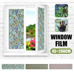 Window Stickers No Glue Film Waterproof PVC Frosted Opaque Privacy Glass Sticker Bedroom Bathroom Office Home Decor 45x200cm