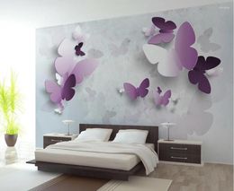 Wallpapers Custom Po Wallpaper Large 3D Sofa TV Background Mural Wall Butterfly