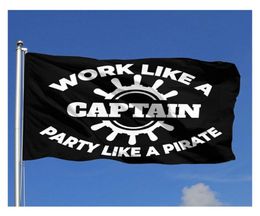 Work Like a Captain Party Like a Pirate USA Flags Banners 3039 x 5039ft 100D Polyester Vivid Colour With Two Brass Grommets8588383