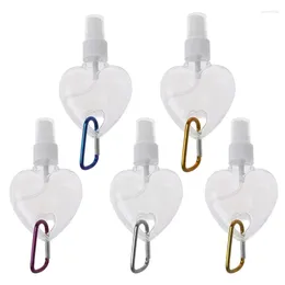 Storage Bottles 5Pcs 50ml Portable Heart Spray Bottle Mister Holder Keychain Carriers