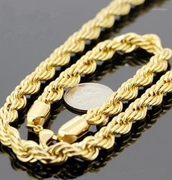 Earrings Necklace 10mm30quot866quot Heavy Thick Statement Jewelry Set Mens Yellow Gold Filled Rope Chain Bracelet 200g13376732