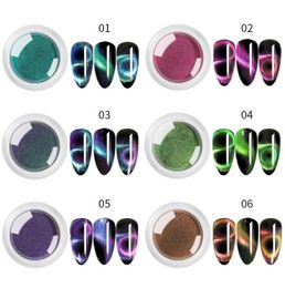 9D Cat Eye Nail Glitter Powder Colourful Magnetic Nail Mirror Powder Magnet Nail Art Chrome Pigment Dust Decoration DIY 02g7004284