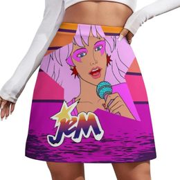 Skirts Retrowave Jem Mini Skirt Clothes For Summer Night Club Outfits Womens Clothing
