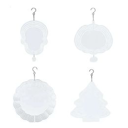 Sublimation Wholesale Blank Wind 8 Inch Spinner White Aluminium Metal Hanging Spinners Blanks For DIY DOUBLE Sides Printable Garden Decoration Crafts Ornaments s s