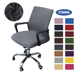 Chair Covers Solid Color Elastic Armrest Office Cover Stretch Simple Fabric Computer Seat Washable Decor Swivel Protectors