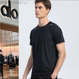 Desginer Als Yoga Aloe t Shirt Top Clothe Short Man Men Summer Casusleeved T-shirt Mens Breathable Ice Silk Quick Drying Clothes Sports Running Fitness Training