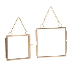 Frames 2024 DIY Metal Po Frame Vintage Chain For Creative Dried Flower Floating Style Gallery Wall