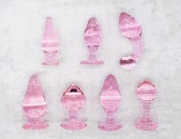 Pink Butt Plug Glass Anal Plug Anal Massage Dilator Prostate Massage Sex Toys Wear Sex Toys For Women Men Anal Masturbation X04014216040
