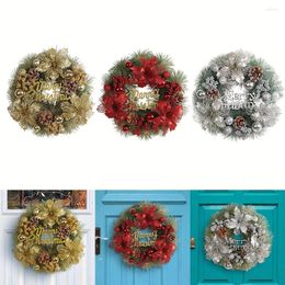 Decorative Flowers Letter Christmas Simulation Wreath Garland Artificial Plant Thanksgiving Festival Hang Decor