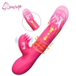 Other Health Beauty Items G Spot Dildo Rabbit Vibrator for Women Nipple Stimulator Vagina Clitoris Anal Massager Thrusting Telescopic Rotating Toys T240510