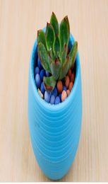 DHL Colourful Plant Pot Plastic Round Sucuulent Plant Pot Home Office Desktop Garden Deco Garden Pots Gardening Tool7338886