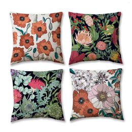 Pillow Green Cover Floral Case For Car Plant Print Decorative 50cm X Throw Pillowcase Sofa Chair