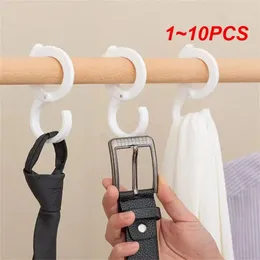 Hooks 1-10PCS Wardrobe Closet Hook Abs Punch-free S-shaped Adjustable Hanging Home Coat Hat Tie Storage Organiser Plastic