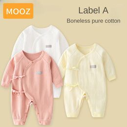 Hair Accessories MOOZ Baby Jumpsuit Born Girl Boy Clothes Bodysuit Rompers Solid Knitting For Kids Cotton Long Sleeve