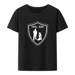 Men's T-Shirts Black Humor Yes Sir Bdsm Graphic Tshirts Bdsm Printed Top T Shirt Man Leisure T-shirts Men Camisa Tops Humor Breathable T240510