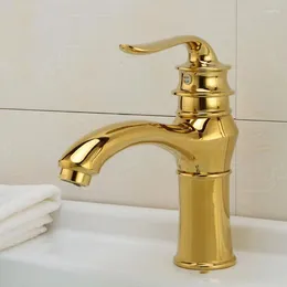 Bathroom Sink Faucets Antique Gold Basin Faucet Classic Copper Single Handle Cold And Mixer Tap Vanity Vessel Washbasin Water